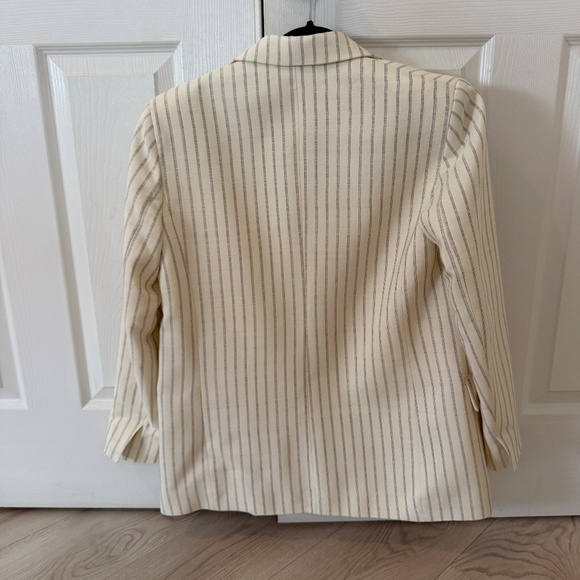 Sandro Blazer Jacket Pinstriped Woven Blazer Sz.M/38 - Picture 5 of 6